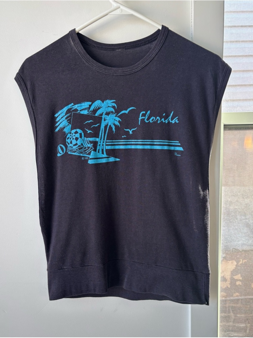 Super Cute Vintage Muscle Tee! (Black &Teal)